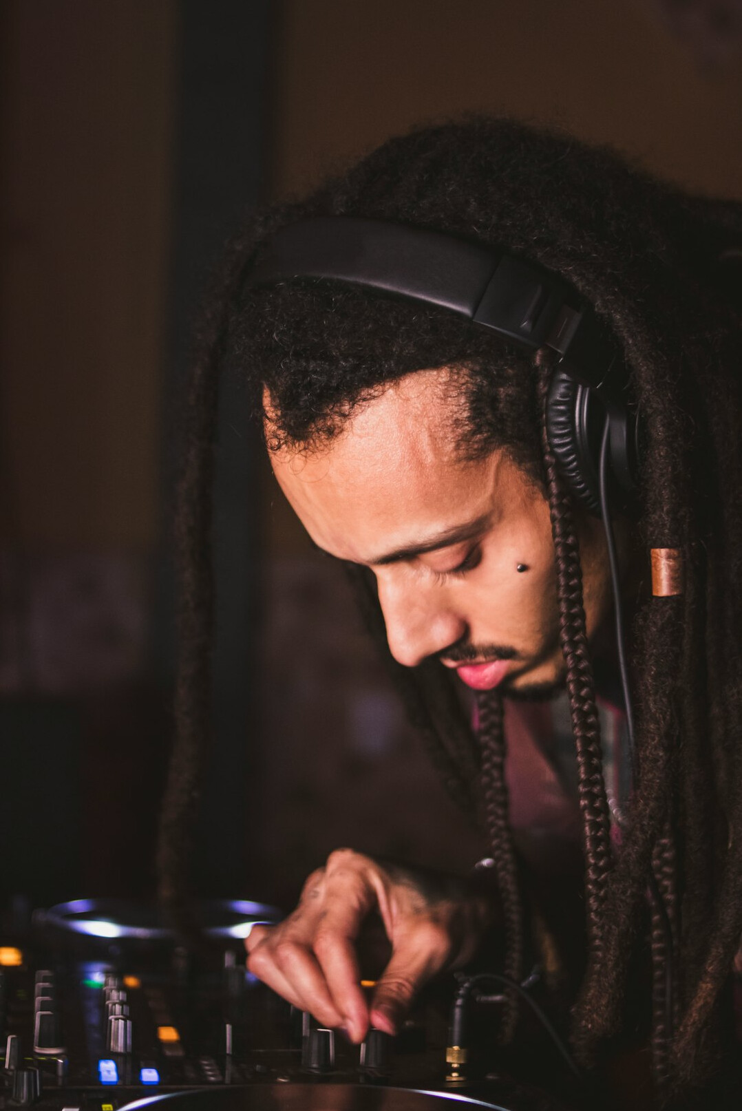 Brazilian man listening attentively with eyes closed